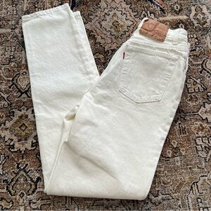 Vintage Levis white high rise skinny jeans 100% cotton USA Made size 9